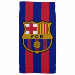 Plážová osuška FC Barcelona z mikrovlákna, 100x180 cm, s logom a farbami klubu. - Uterák