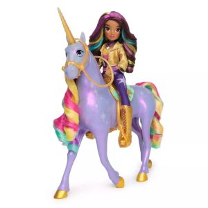 Unicorn Academy Sophia călărind jucăria Unicorn Rainbow Light-Up Wildstar - Spin Master Figurine