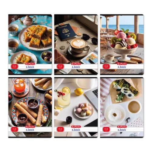 Desszert mintás vonalas füzet, A4-es - többféle