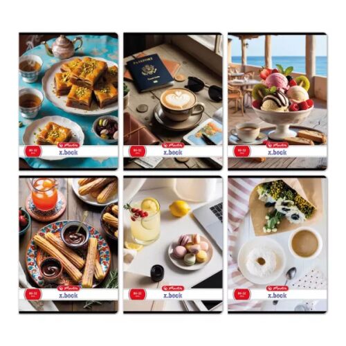 Caiet simplu A4 cu model de desert - diverse sortimente