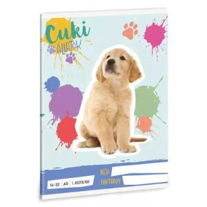 Caiet cu pui de Golden Retriever, format A5, cu linii, pentru clasa I - Ars Una Caiete