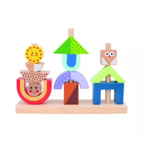 Tooky Toy: Montessori drvena građevinska igračka - Izlet danju i noću 141284485