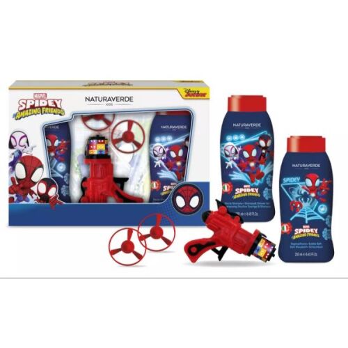 Комплект за баня Naturaverde Kids Spidey и неговите невероятни приятели с шампоан, пяна за вана и пусково устройство