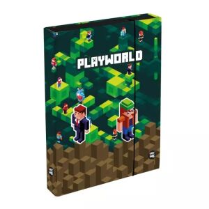 Playworld Füzetbox A4 - Cutie pentru caiete cu tematică Minecraft pentru rechizite școlare - Mape și serviete
