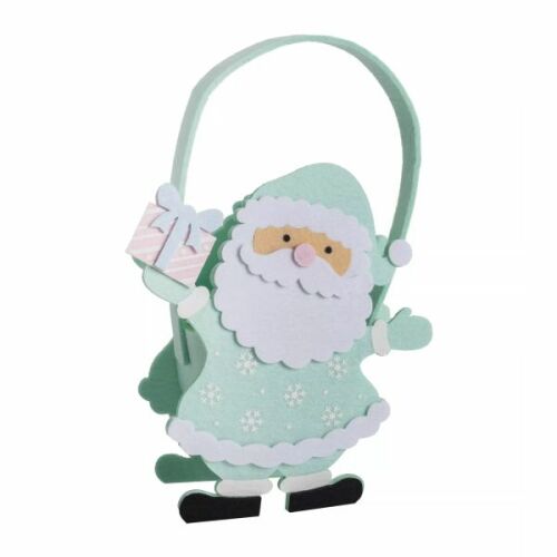 Tyrkysová filcová taška Santa Claus, vianočná dekorácia, darčeková taška
