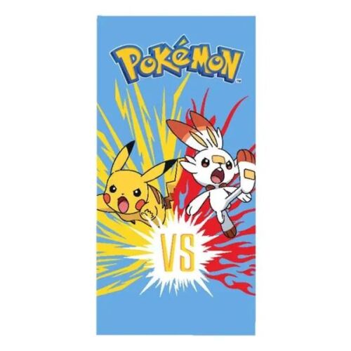 Prosop de baie din bumbac Pokémon Pikachu vs Scorbunny 70x140 cm