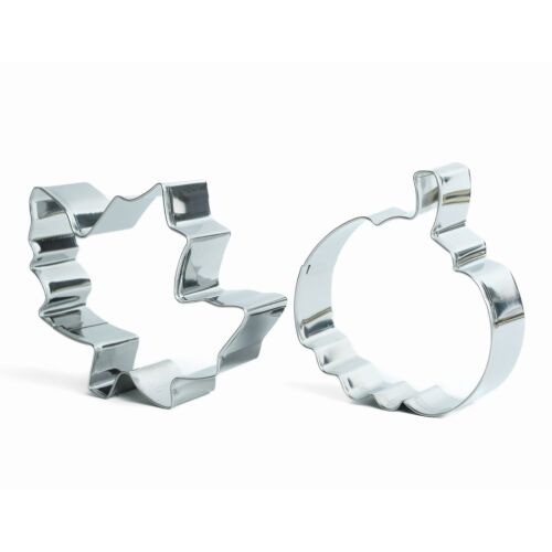 Sütikiszúró szett levél és tök formával, fém, 8 cm, 2 db