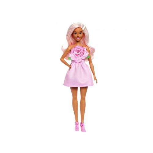 Barbie: Fashionista barátnők stílusos divatbaba - Baba rózsás ruhában 143511917