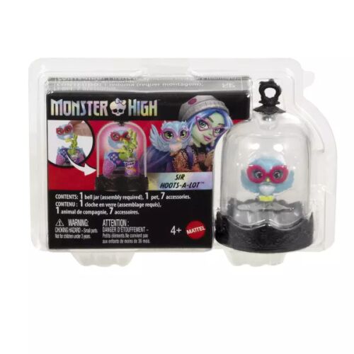 Monster High Szörnyik Sir Hoots-A-Lot kisállat figura harang alakú üvegben