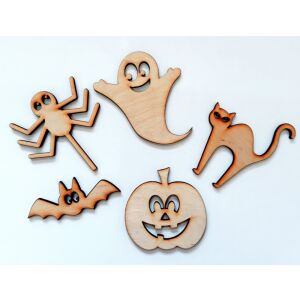 Fa halloween szett kb. 5cm, 5/cs, 5442 141383504 - Fa felirat & dekorációs elem
