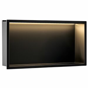 WANDEINBAU-BADEZIMMERREGAL LED 30x60 black 141384062 - Regal für das Bad