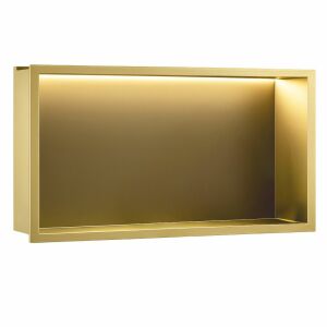 Вграден рафт за баня  LED 30x60 brush gold 141384103 - Рафт за баня