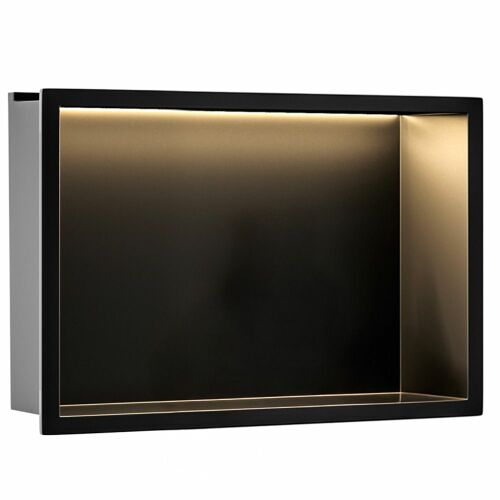 WANDEINBAU-BADEZIMMERREGAL LED 30x45 black 141384120