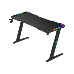 Pohľad z uhla na herný stôl Spacer 140 cm s RGB - Herné stoly