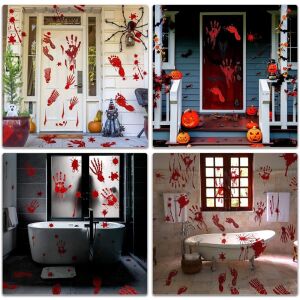 Diko Halloween Sticker-Set, PVC, rot, 9-teilig 141385672 - Saisonale Dekoration