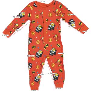 George Fiú Piros Szuperhős és Teddy Maci Mintás Egyrészes Pizsama 86-os Méret - George