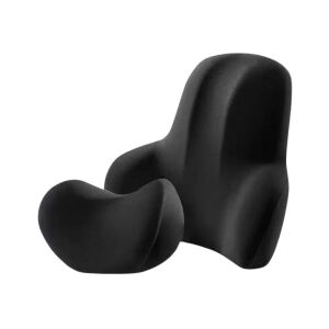 Autós üléspárna szett, memóriahab, fekete, ergonomikus kialakítás, megelőzi a hátfájást