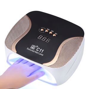 Teno® professzionális körömlámpa, UV LED, LCD kijelző, 66 LED, 30s/60s/90s, intuitív gombok, kompakt, szalon manikűrhöz, fehér színben 141395823 - Körömszárító lámpa