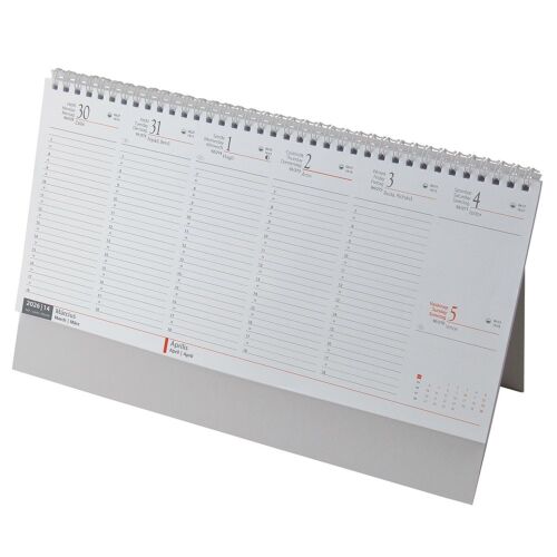 Asztali naptár 2026 kép nélküli REALSYSTEM álló fehér lapos fehér 141411387