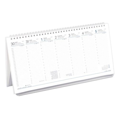 Asztali naptár 2026 kép nélküli TOPTIMER T052 álló fehér lapos papír táblás