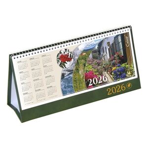 Asztali naptár 2026 képes CSÍZIÓ álló fehér lapos idézetes bőr hatású Öko hátlap zöld