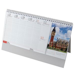 Asztali naptár 2026 képes REALSYSTEM álló fehér lapos Európa