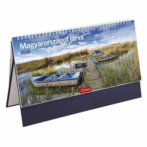 Asztali naptár 2026 képes TOPTIMER T056 álló fehér lapos Magyarországot járva kék 141411499