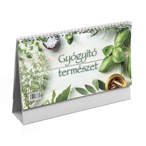 Asztali naptár 2026 képes TOPTIMER T058 álló fehér lapos Gyógyító természet