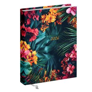 Zsebnaptár 2026 REALSYSTEM 2 Day B/6 kétnapos álló fehér lapos Tropical