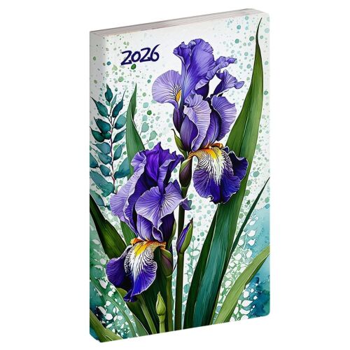 Zsebnaptár 2026 REALSYSTEM Flexi álló fehér lapos Írisz 141414281