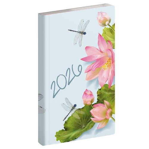 Zsebnaptár 2026 REALSYSTEM Flexi álló fehér lapos lótusz