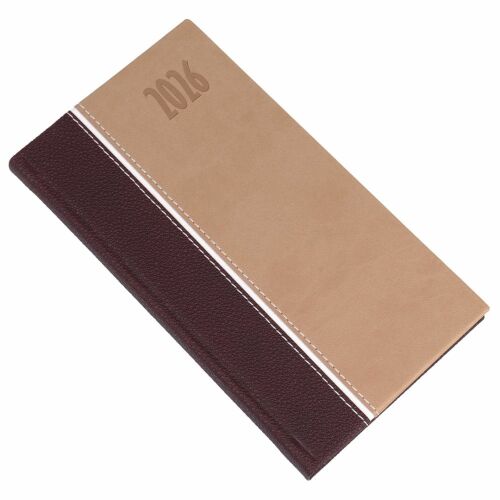 Zsebnaptár 2026 REALSYSTEM Kensington fekvő fehér lapos barna 141414290