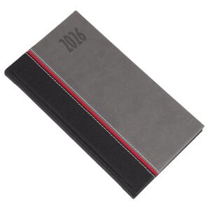 Zsebnaptár 2026 REALSYSTEM Kensington fekvő fehér lapos szürke 141414291 - Irodai kiegészítő