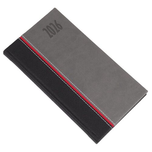 Zsebnaptár 2026 REALSYSTEM Kensington fekvő fehér lapos szürke 141414291