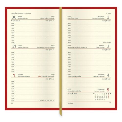 Zsebnaptár 2026 TOPTIMER Classic C035 álló sárga lapos fekete 141414401