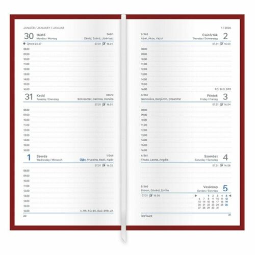 Zsebnaptár 2026 TOPTIMER Joy J035 heti álló fehér lapos Párizs UV 141414408