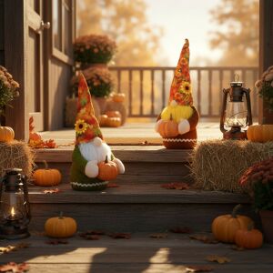 Őszi dekoráció - manó tökkel - 2 féle - 35 x 13 x 13 cm 141414887 - Őszi dekorációs kellék