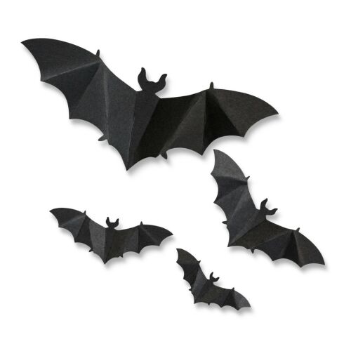 Halloween-i dekoráció - denevér szett - öntapadós - fekete - 30 db / csomag