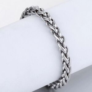 Elegance 6 mm Nemesacél karlánc fonott, ezüst színű uniszex férfi női karlánc 20 cm-től 25 cm-ig választható 2,5 cm-ként 141417616 - Férfi ékszer