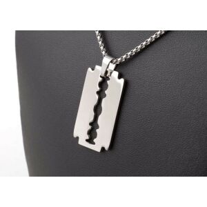 Elegance Orvosi acél Penge alakú polírozott  medál 37 mm x 22 mm 141417695 - Férfi ékszer