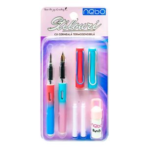 Hőérzékeny tintás tollak + utántöltők, 2 db/bliszter, rózsaszín 141420122 - Írószer kiegészítő