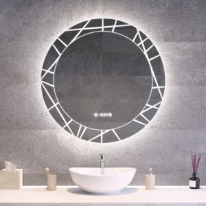 Kerek Led tükör Ø80cm Welland Chaday | Páramentesítő - Óra - Fényerő + színhőfok állítás