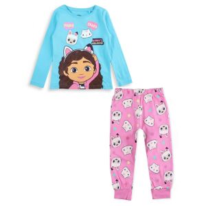 Pijama Nickelodeon Gabby's Dollhouse, mărimea 4 ani (104 cm), bluză cu mânecă lungă și pantaloni - Nickelodeon Pijamale pentru copii, cămăși de noapte