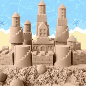 Piaskownica + Piasek kinetyczny 3kg + Foremki 141427299 - Basen i gry plażowe