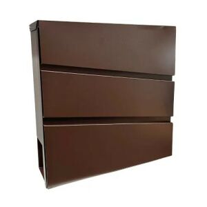 NOVA Outdoor-Briefkasten, Prospekthalter, Braun 141428103 - Briefkästen