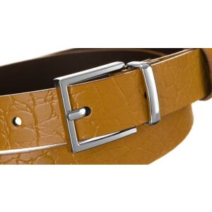 Ciekawy skórzany pasek damski ze srebrną klamrą, motyw zwierzęcy - Rovicky 141446002 - Női öv