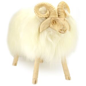 Piękny, duży baranek wykonany z drewna i skóry 141448580 - Meble