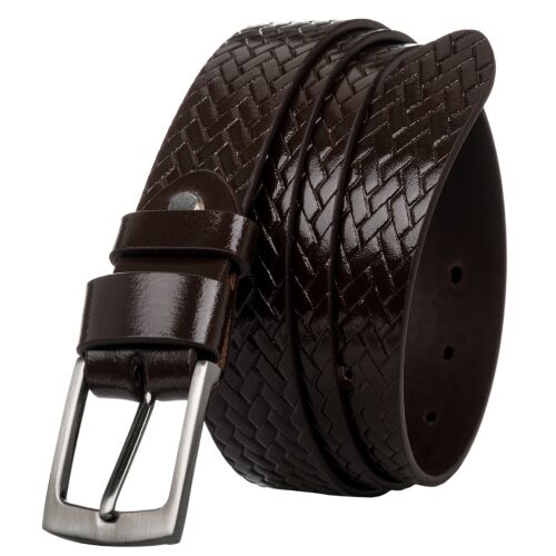Férfi öv természetes, sima bőrből, fonott mintával - Rovicky 141451454