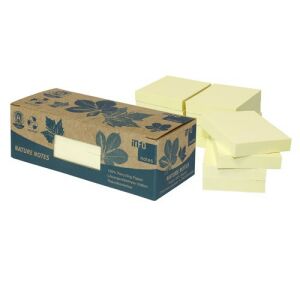 Öntapadós jegyzettömb Info Notes 50x40 mm 12x100 lapos sárga környezetbarát 141452048 - Irodai papíráru