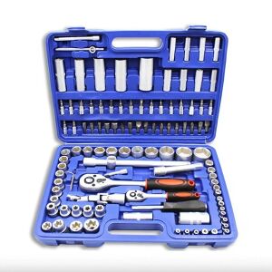 Hitman 108 részes profi dugókulcs- és racsnis szerszámkészlet – króm-vanádium tartozékokkal, rendezett tárolódobozban barkácsoláshoz és autós javításhoz HTTL-7701 (THM) 141463196 - HITMAN